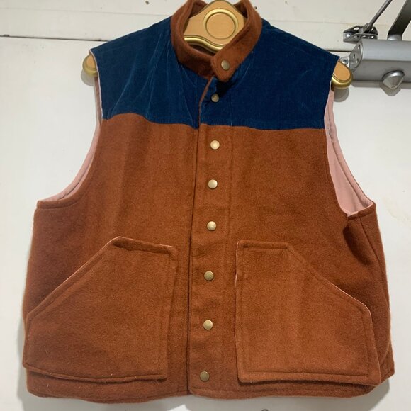 VINTAGE HOMEMADE CASUAL WOOL VESTS SIZE L - Picture 5 of 7